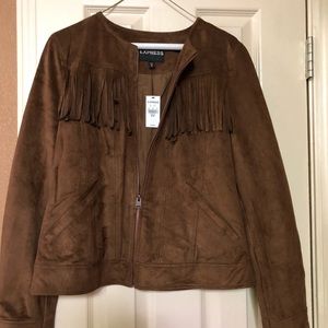 Brand New Brown faux suede jacket